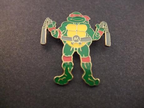 De Turtles Michelangelo nunchaku, gevechtshouding